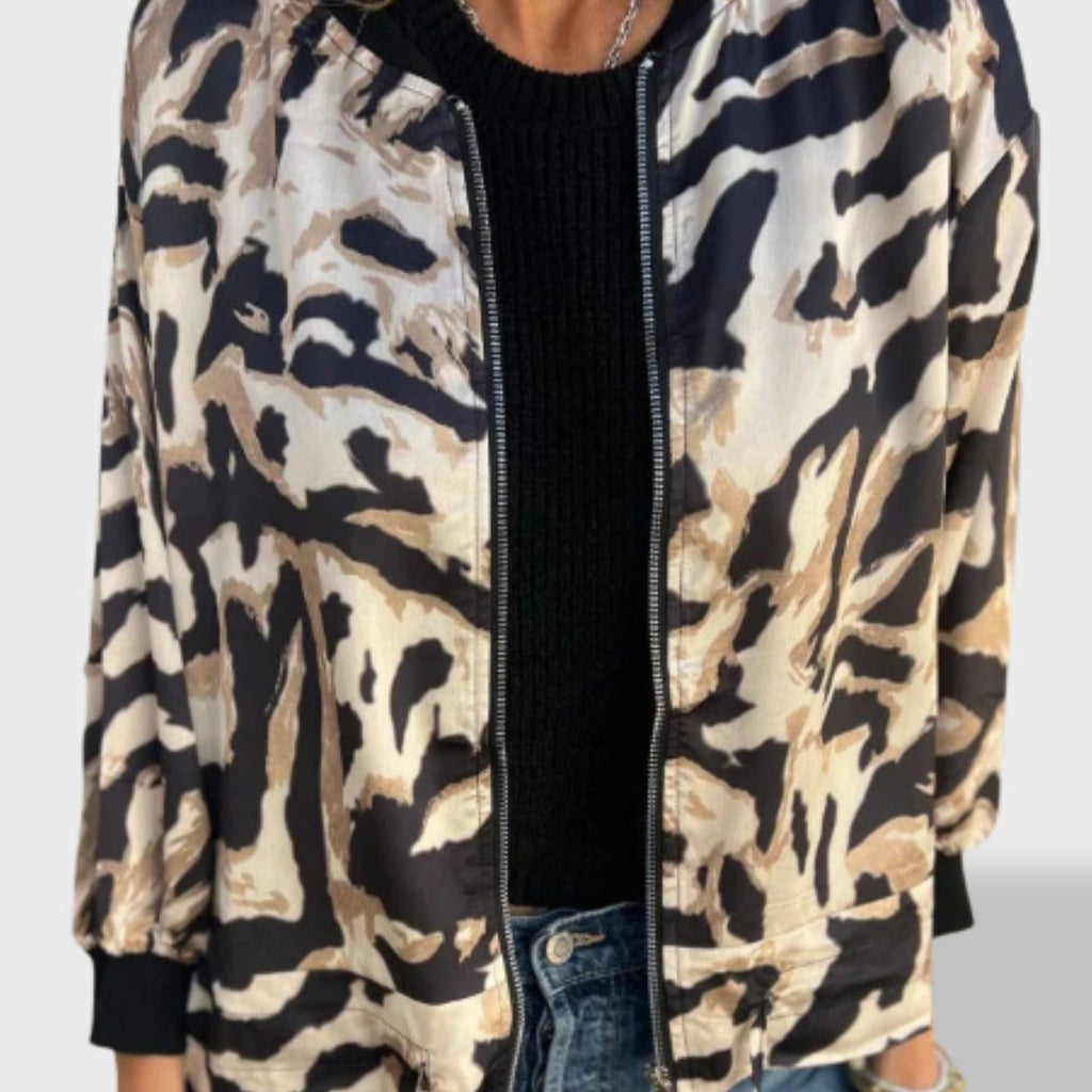 Valeria | Chaqueta con cremallera y estampado de cebra