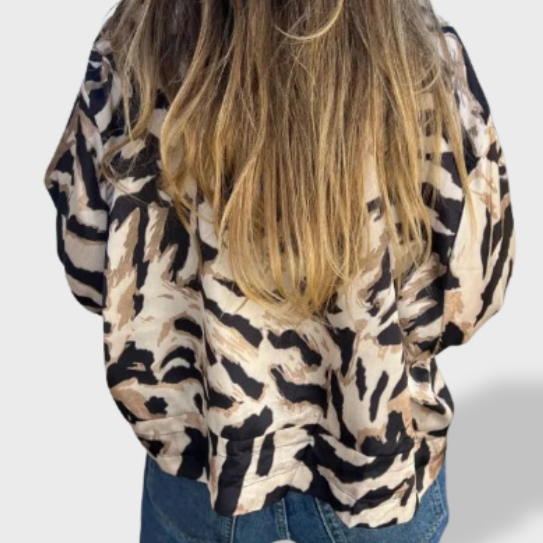 Valeria | Chaqueta con cremallera y estampado de cebra