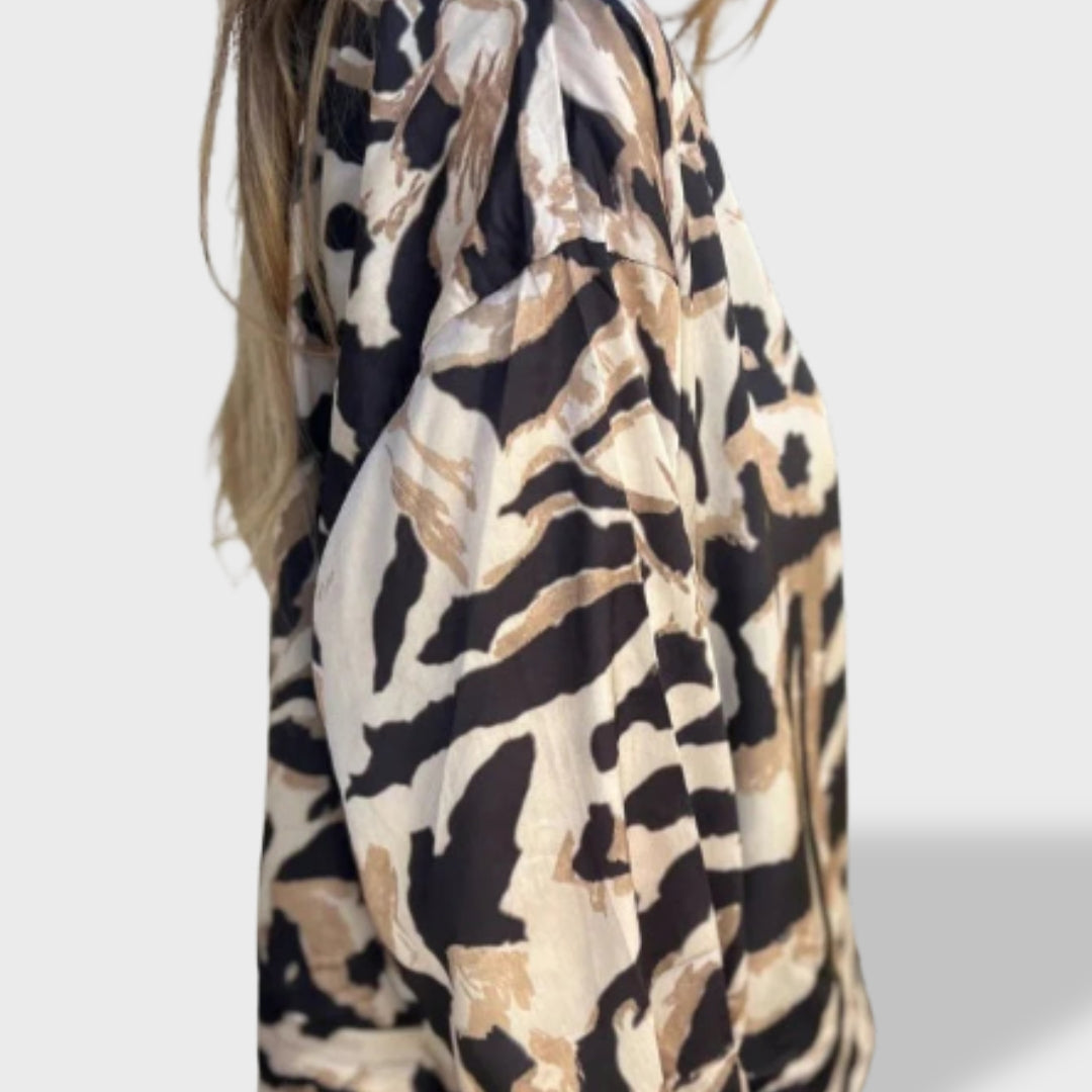 Valeria | Chaqueta con cremallera y estampado de cebra