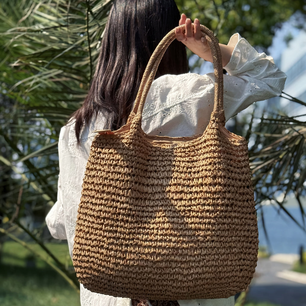 Natalina | Bolso de Hombro de Paja Trenzada