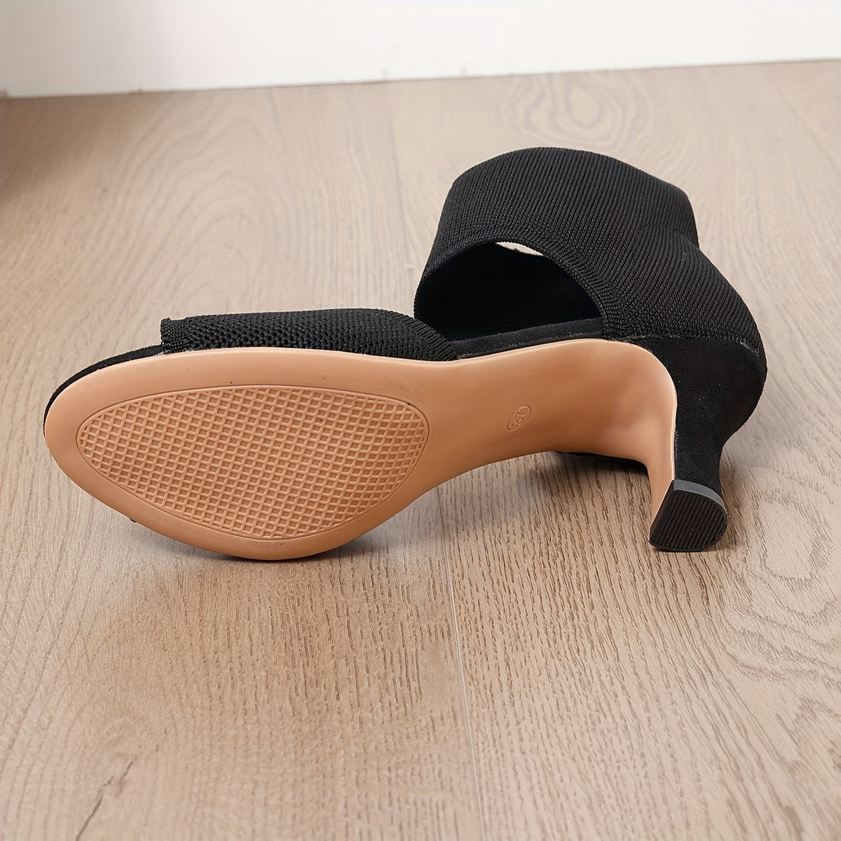 Camille | Zapatos de Mujer de Tacón con Punta Abierta y Tejido Elástico