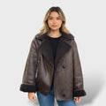 Chaqueta oversize de invierno con piel para mujer