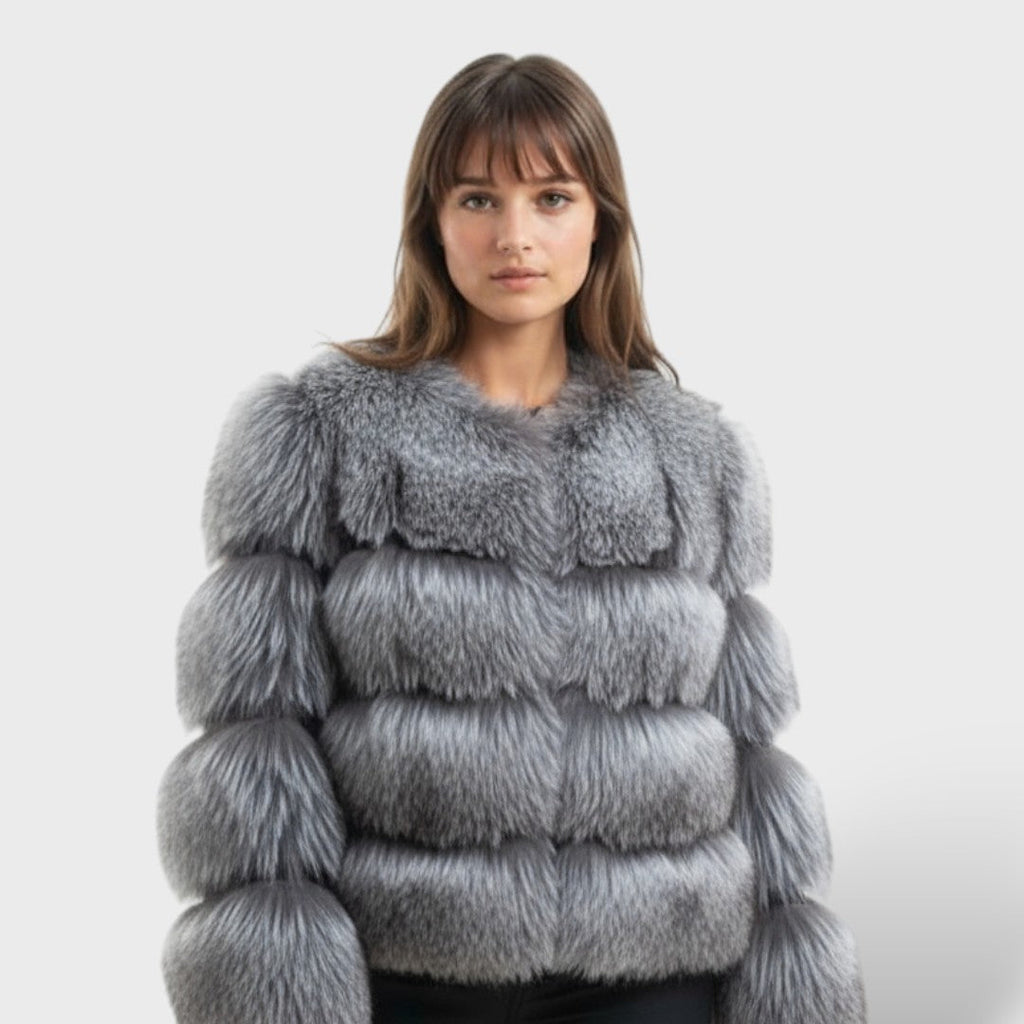 Chaqueta de piel sintética de lujo para mujer