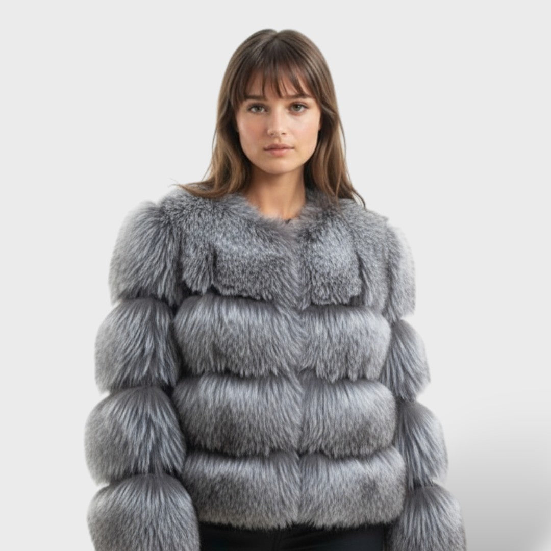 Chaqueta de piel sintética de lujo para mujer