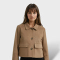 Chaqueta de ante vintage de otoño para mujer