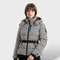 Chaqueta acolchada impermeable con cinturón