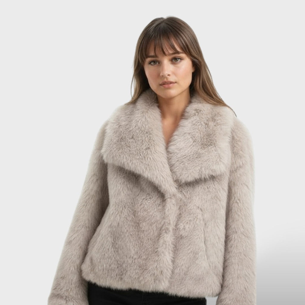 Chaqueta de pelo sintético de lujo para mujer