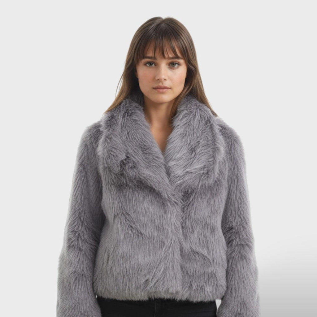 Chaqueta de pelo sintético de lujo para mujer