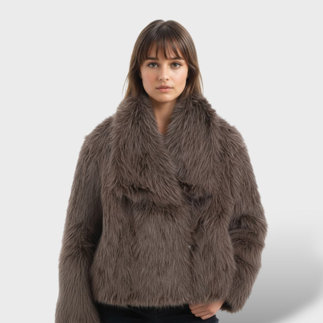 Chaqueta de pelo sintético de lujo para mujer