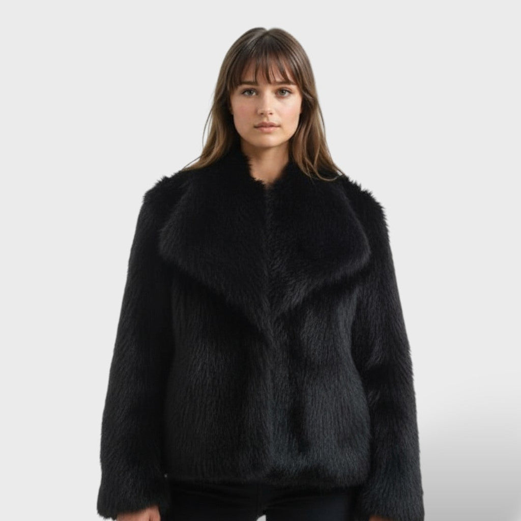 Chaqueta de pelo sintético de lujo para mujer