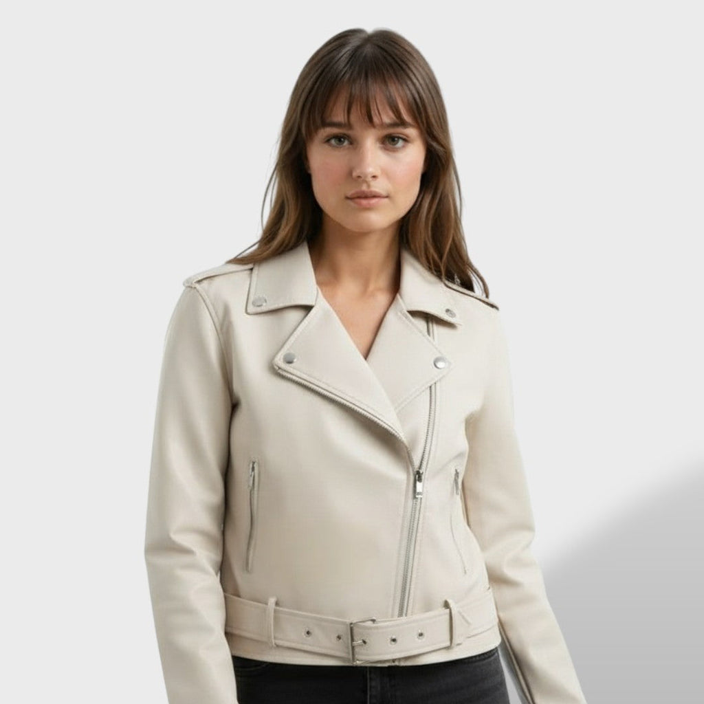 Cazadora oversize de polipiel para mujer