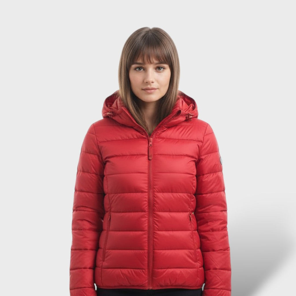 Chaqueta acolchada ligera de plumas para mujer