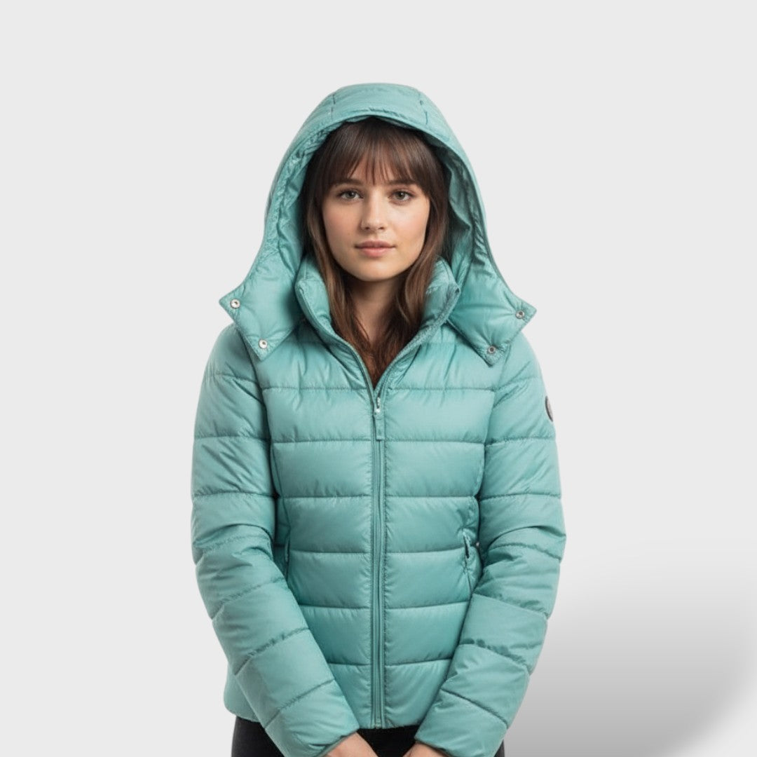 Chaqueta acolchada ligera de plumas para mujer