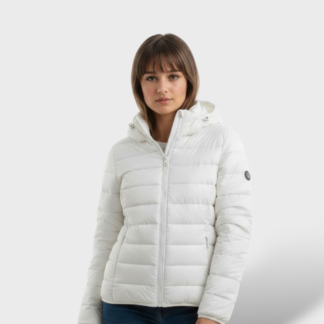 Chaqueta acolchada ligera de plumas para mujer