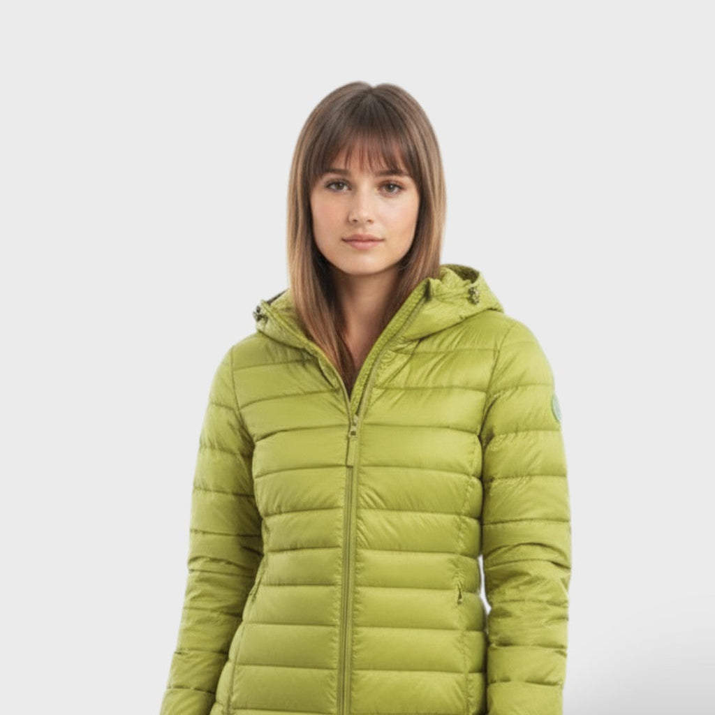 Chaqueta acolchada ligera de plumas para mujer
