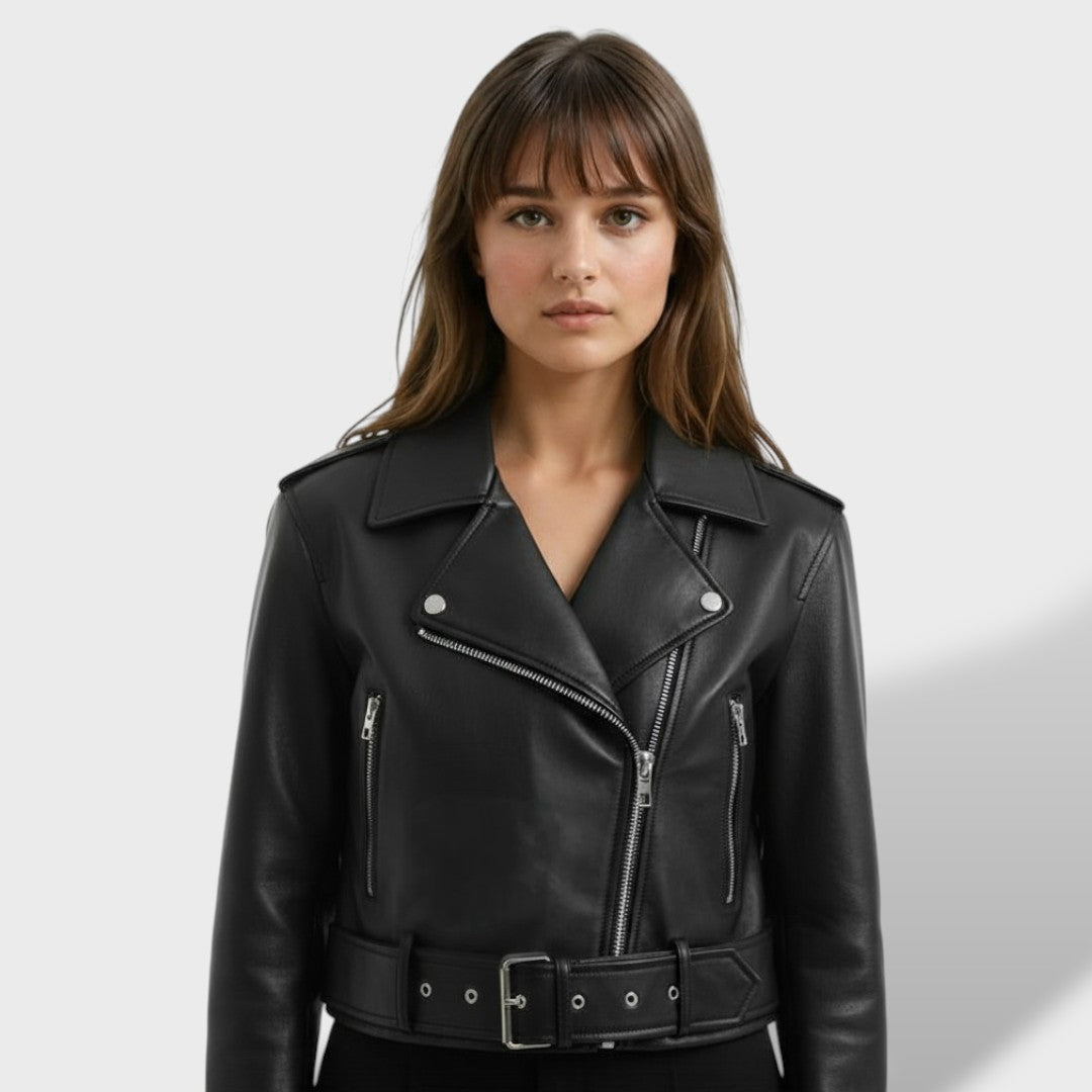 Cazadora oversize de polipiel para mujer