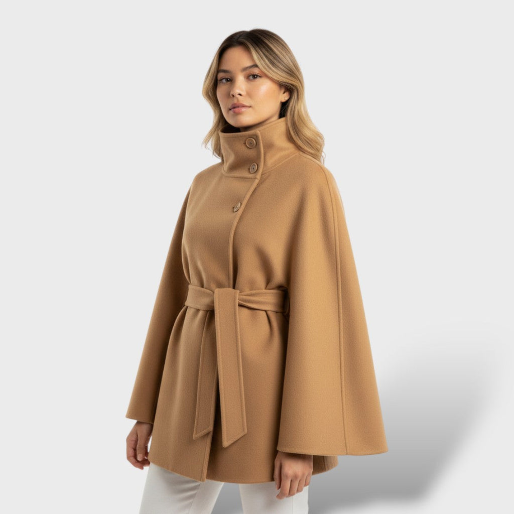 Abrigo largo de lana elegante para mujer