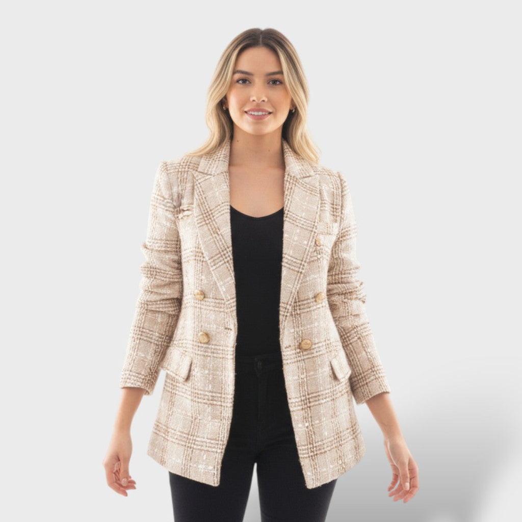 Blazer de cuadros elegante para mujer