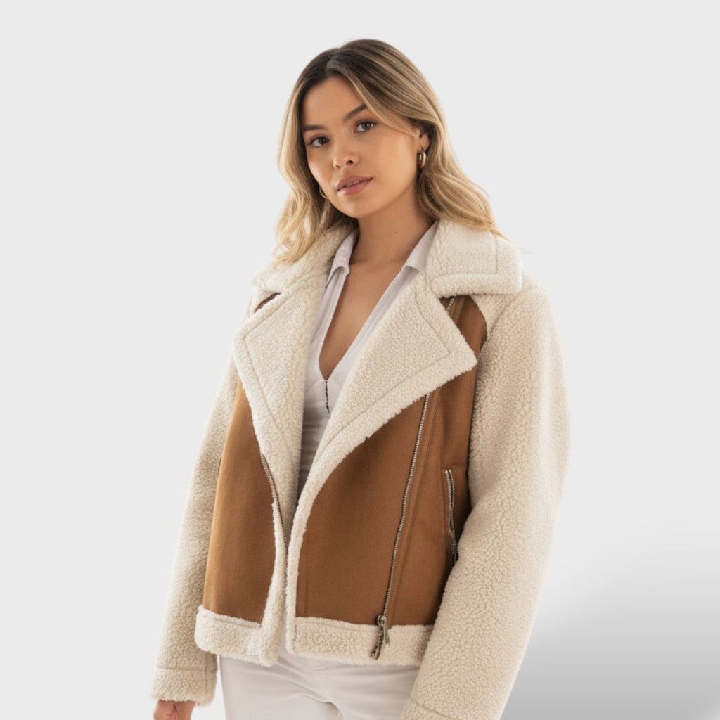 Chaqueta cálida con forro polar para mujer