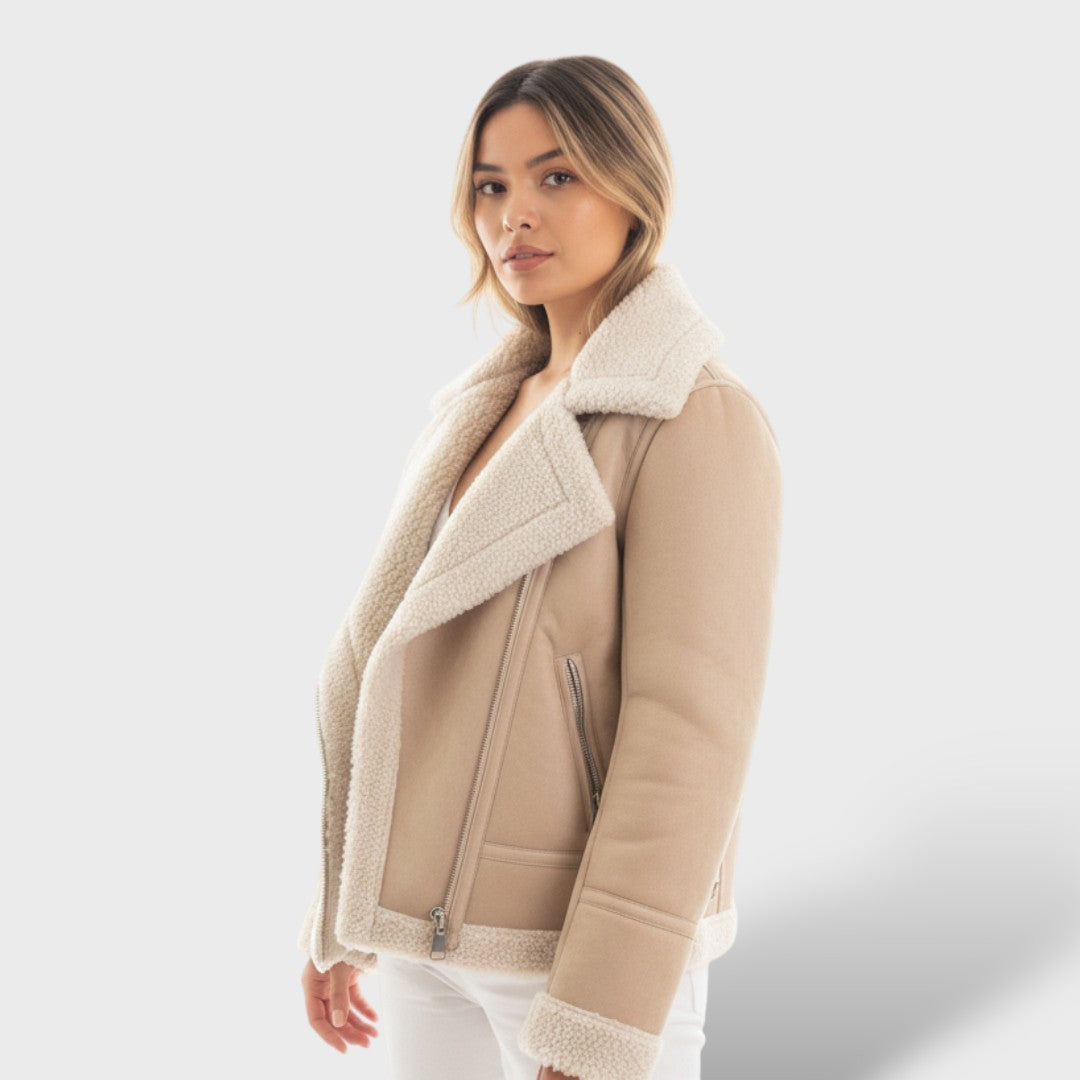 Chaqueta cálida con forro polar para mujer