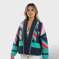 Abrigo retro patchwork para mujer