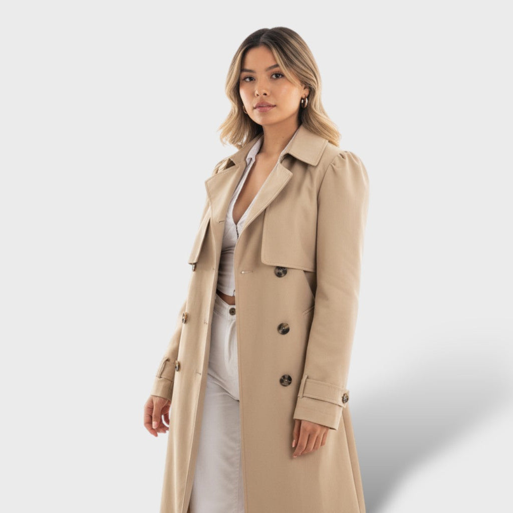 Abrigo trench elegante para mujer