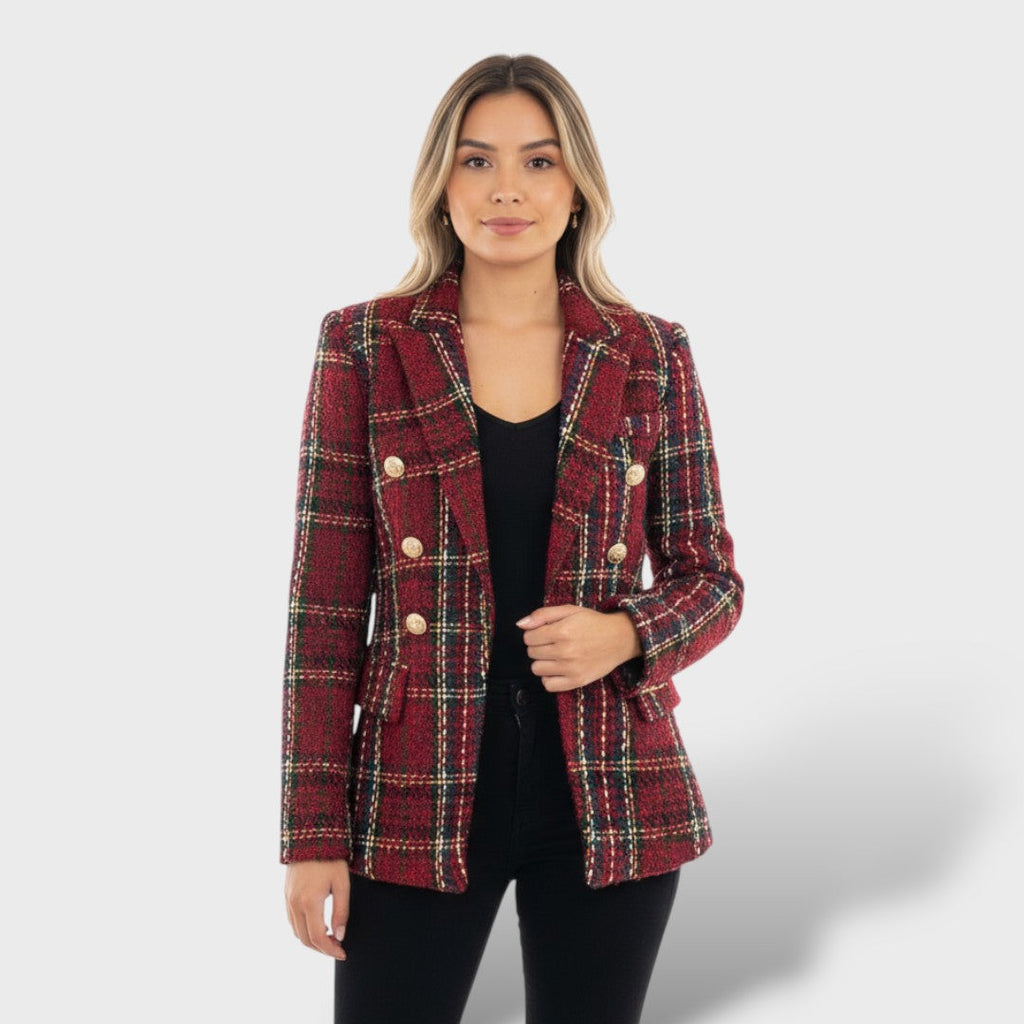 Blazer de cuadros elegante para mujer