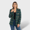 Blazer de cuadros elegante para mujer