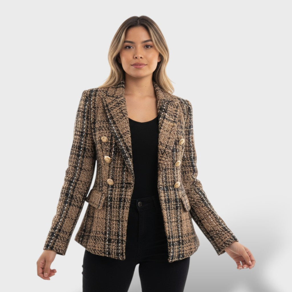 Blazer de cuadros elegante para mujer