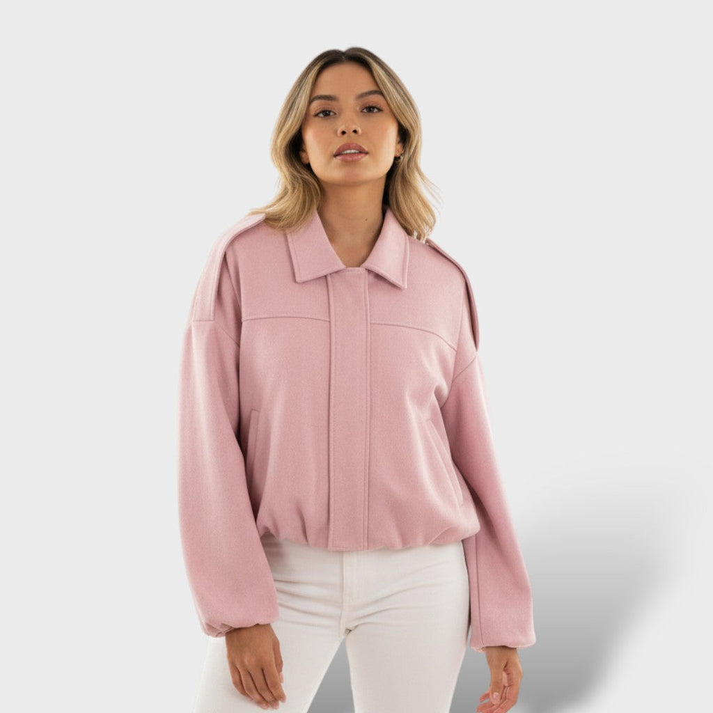 Cazadora bomber vintage con cuello de solapa