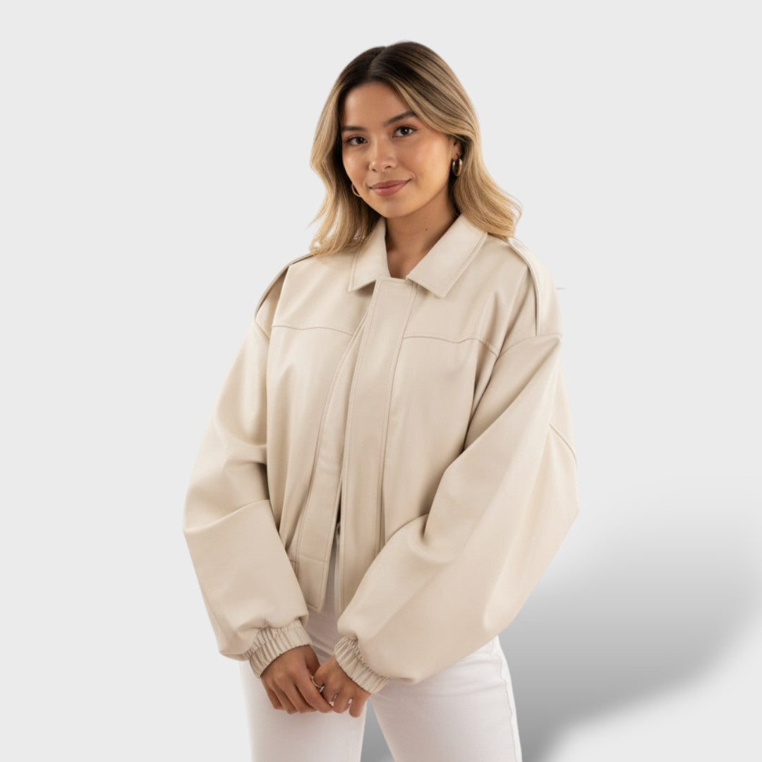 Cazadora bomber vintage con cuello de solapa