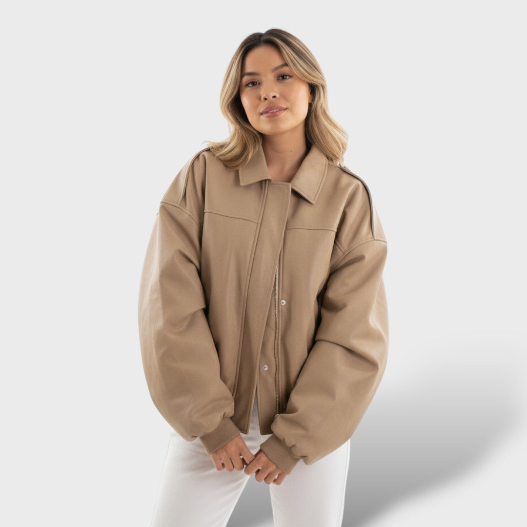 Cazadora bomber vintage con cuello de solapa
