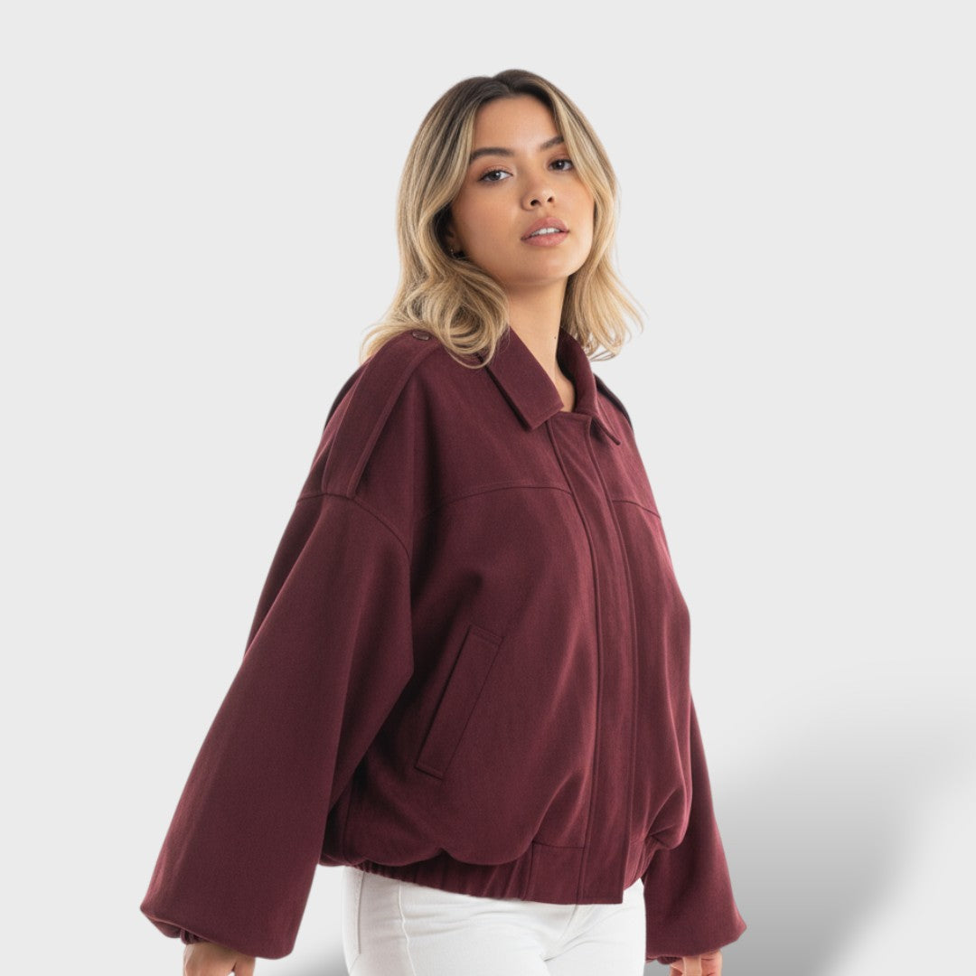 Cazadora bomber vintage con cuello de solapa