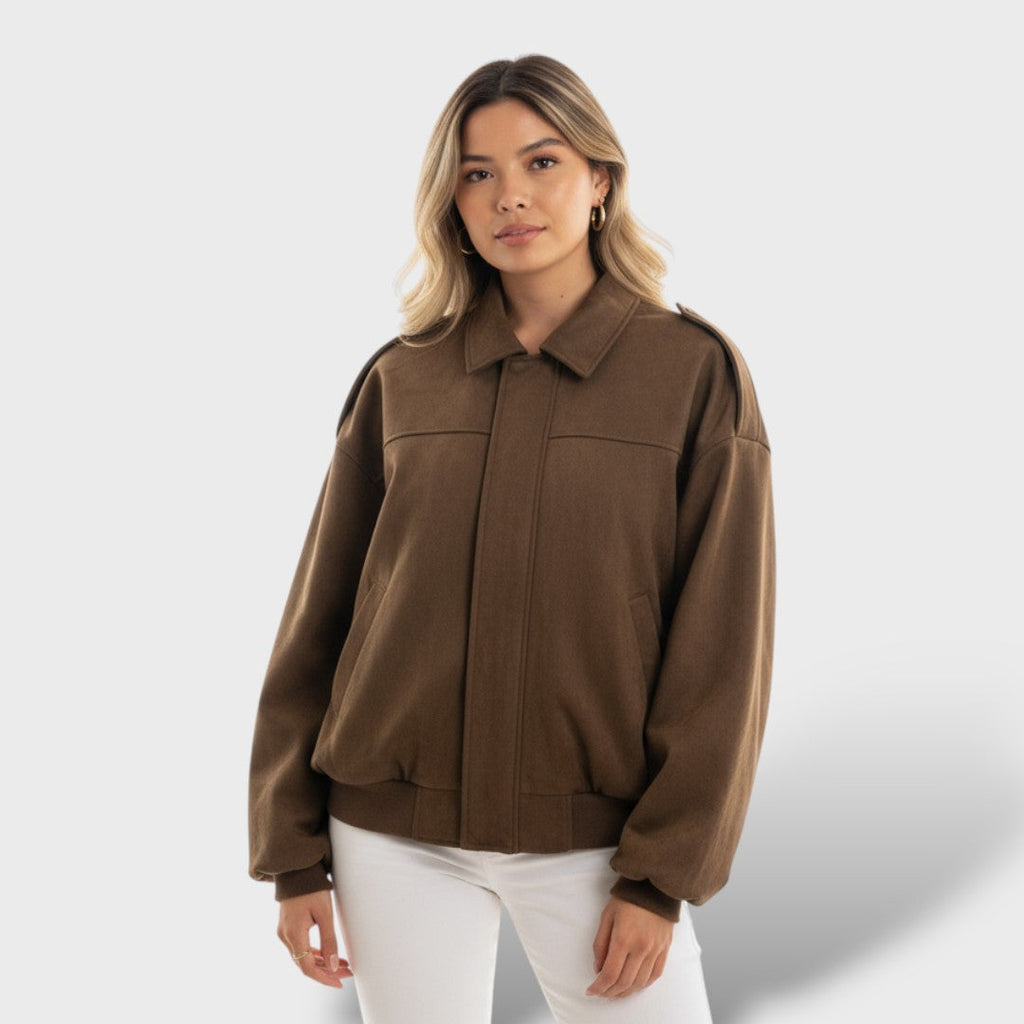 Cazadora bomber vintage con cuello de solapa