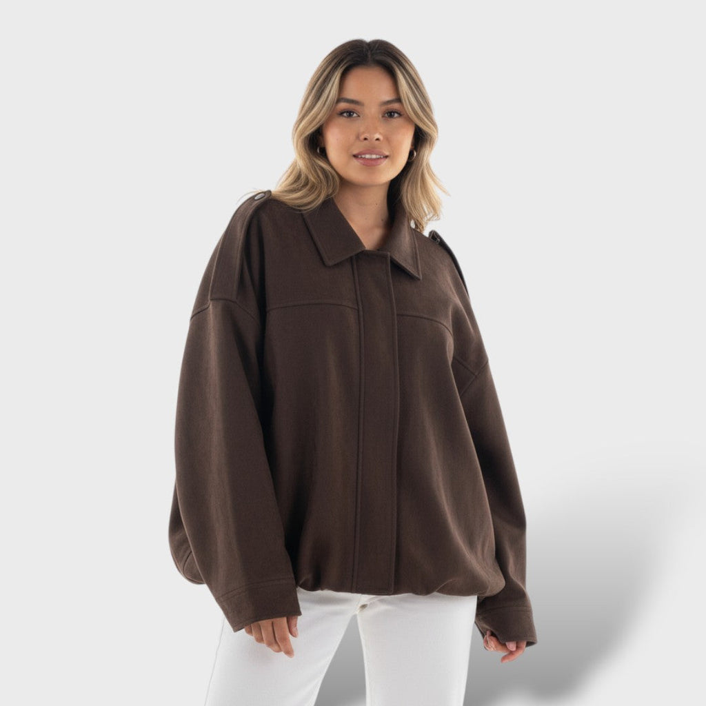 Cazadora bomber vintage con cuello de solapa