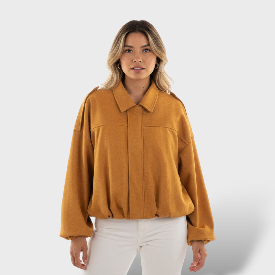 Cazadora bomber vintage con cuello de solapa