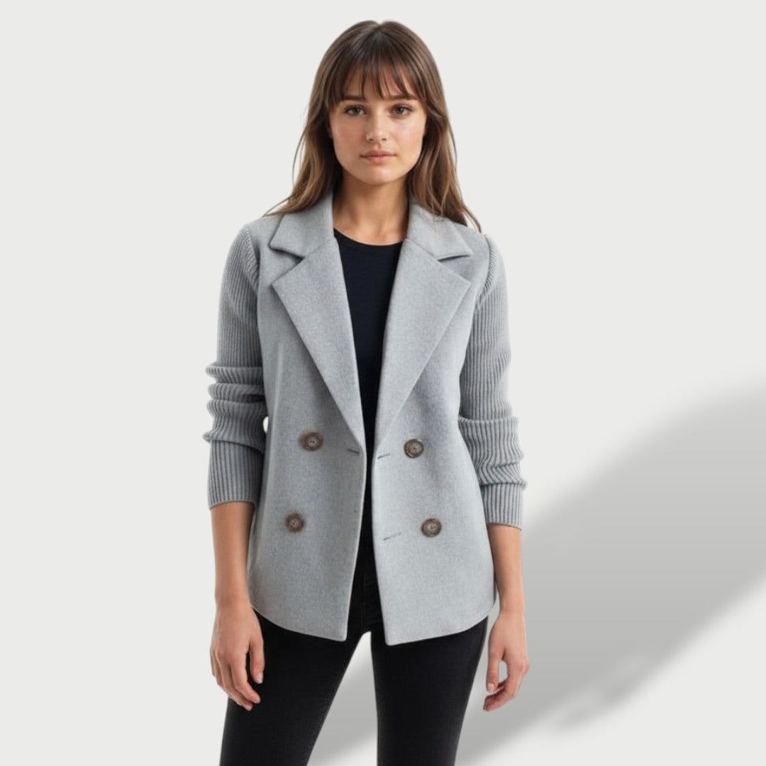 Amora | Blazer elegante con mangas de punto a rayas