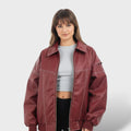 Bomber de cuero retro para mujer