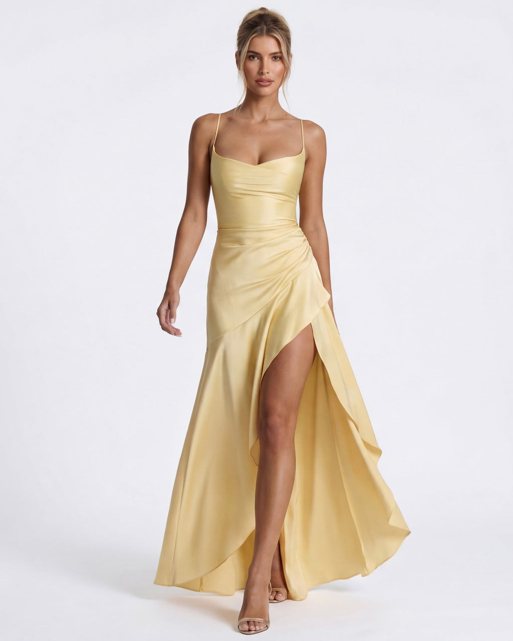 Aria | Vestido largo drapeado