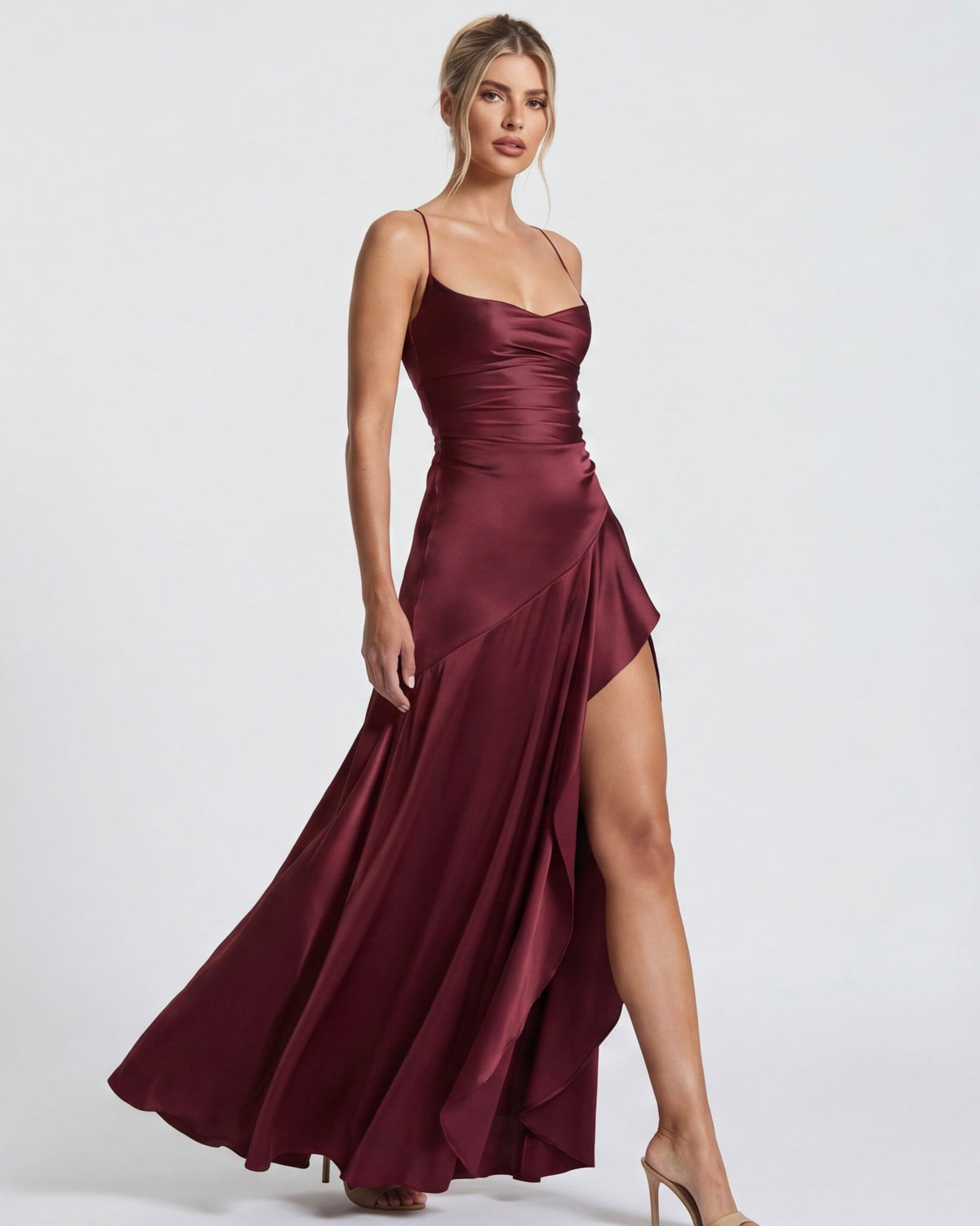 Aria | Vestido largo drapeado