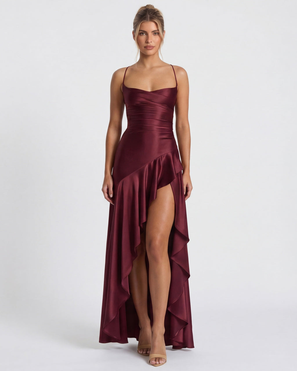 Aria | Vestido largo drapeado