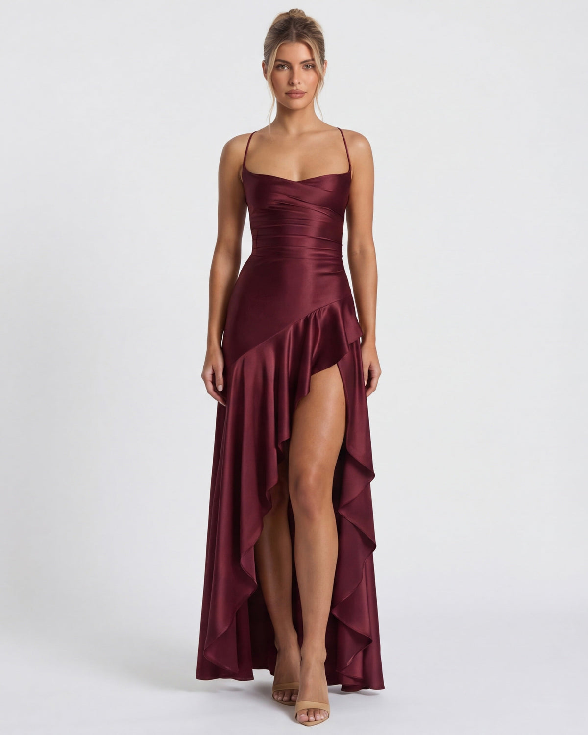 Aria | Vestido largo drapeado