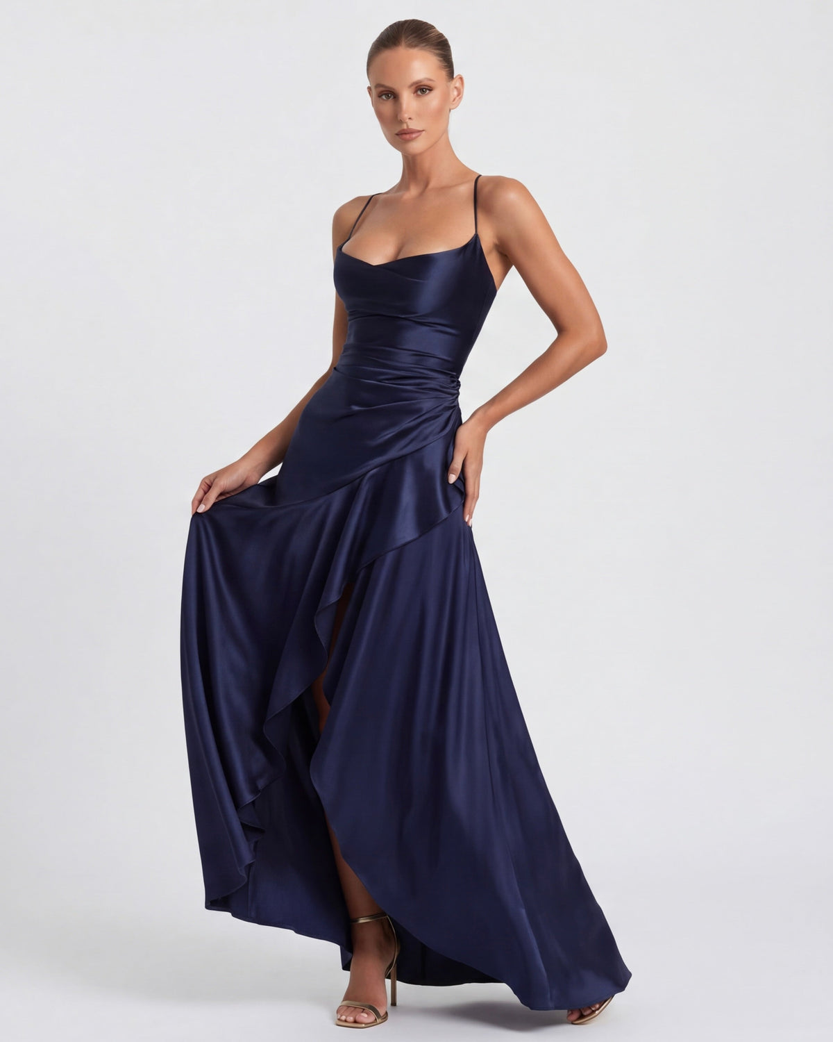 Aria | Vestido largo drapeado