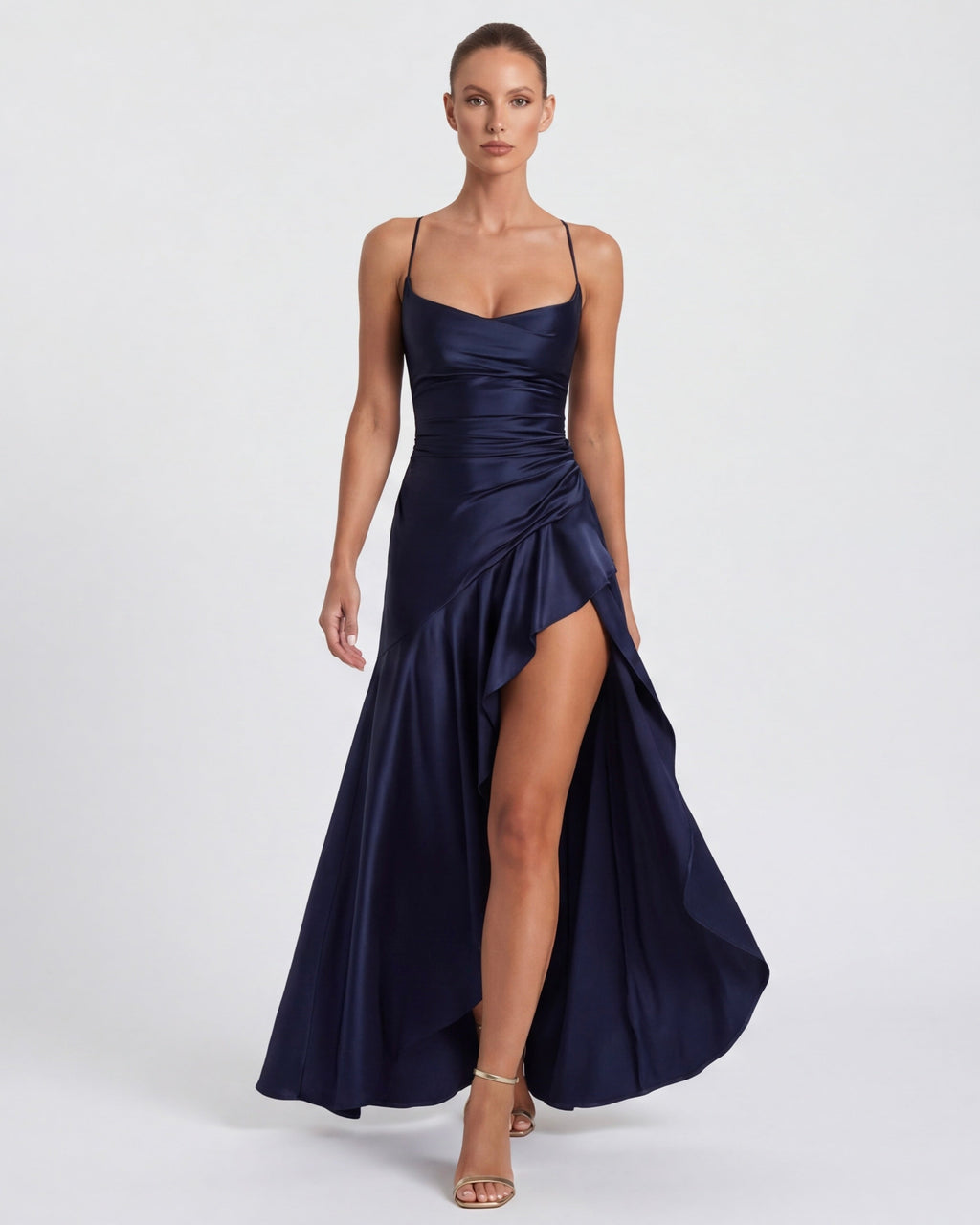 Aria | Vestido largo drapeado