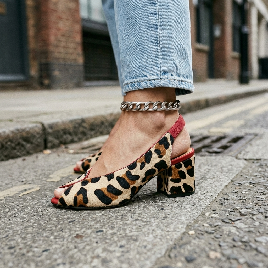 Ruth | Tacones Destalonados con Estampado de Leopardo