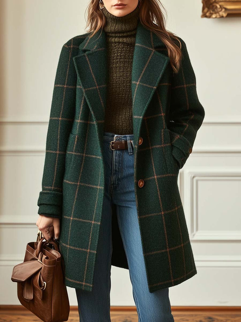 Abrigo de Tweed a Cuadros Retro Kayla™
