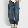 Julia – Jeans carpenter a palloncino alla moda con glitter