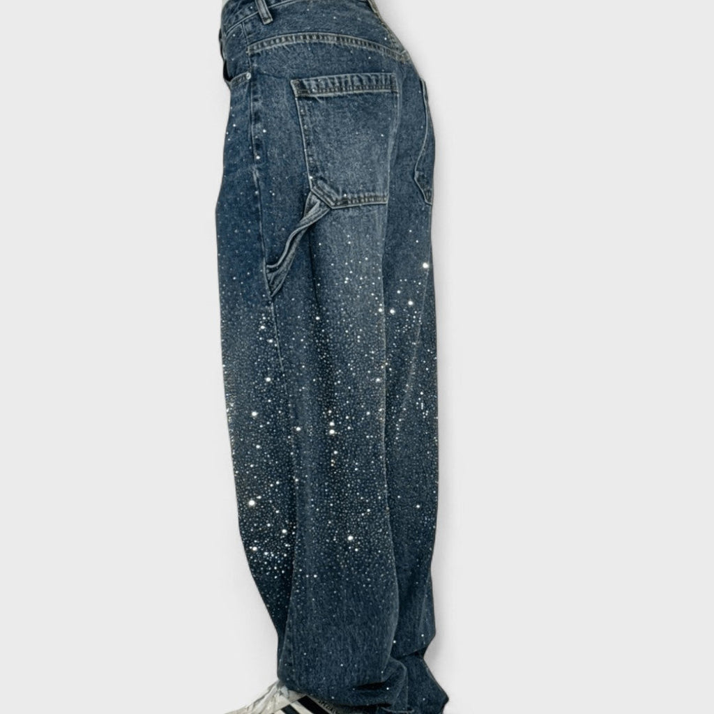 Julia – Jeans carpenter a palloncino alla moda con glitter