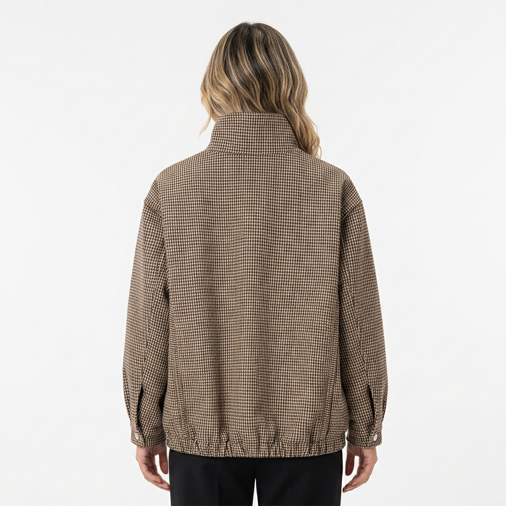 Chaqueta piloto de cuadros para mujer