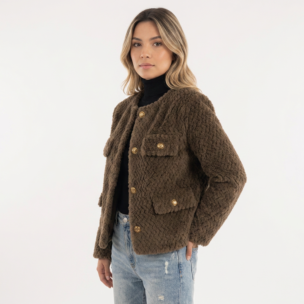 Chaqueta de borrego sintético
